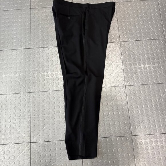 J Crew Ludlow Slim Fit Tollegno 1900 Black Italian Wool Tuxedo Pant 36x32